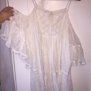 Off the shoulder white flowy top